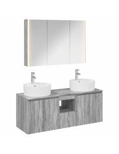 Set di Armadi da Bagno 4 pcs Sonoma grigio Legno ingegnerizzato