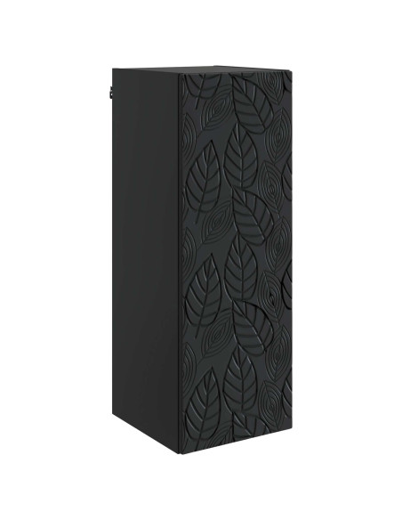 Mobiletto a muro Nero 33 x 34,5 x 90 cm Legno ingegnerizzato
