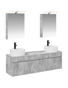 Set di Armadi da Bagno 5 pcs Grigio Cemento 50 x 14,5 x 70 cm