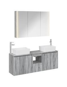 Set di Armadi da Bagno 4 pcs Sonoma grigio Legno ingegnerizzato