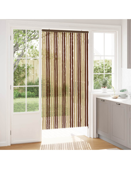 Tenda per insetti in chenille Marrone e Beige 100 x 200 cm