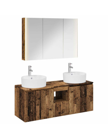 Set di Armadi da Bagno 4 pcs Legno antico Legno ingegnerizzato