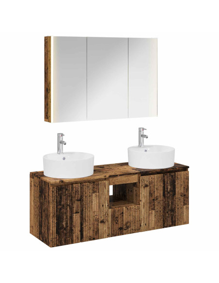 Set di Armadi da Bagno 4 pcs Legno antico Legno ingegnerizzato