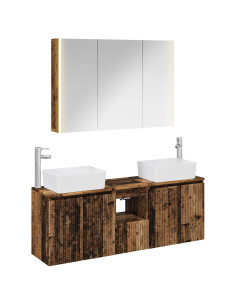 Set di Armadi da Bagno 4 pcs Legno antico Legno ingegnerizzato