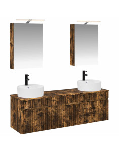 Set di Armadi da Bagno 5 pcs Rovere Fumo 50 x 14,5 x 70 cm