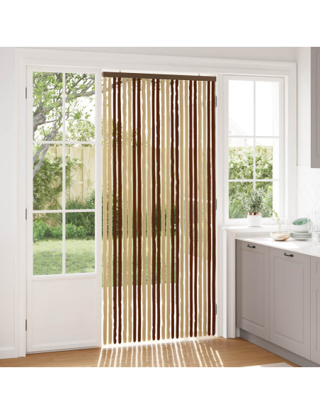 Tenda per insetti in chenille Marrone e Beige 100 x 220 cm