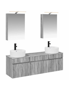 Set di Armadi da Bagno 5 pcs Sonoma grigio 50 x 14,5 x 70 cm