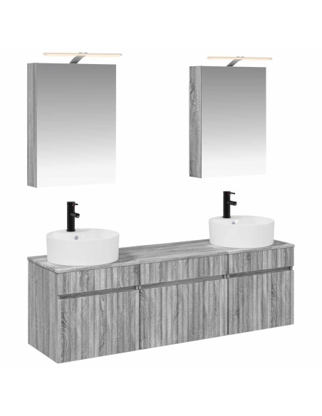 Set di Armadi da Bagno 5 pcs Sonoma grigio 50 x 14,5 x 70 cm