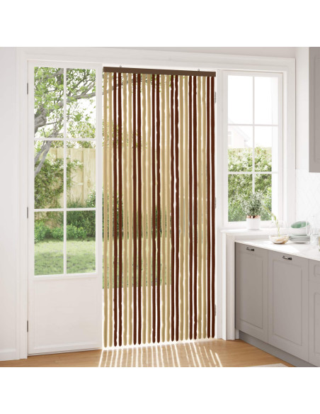 Tenda per insetti in chenille Marrone e Beige 100 x 230 cm