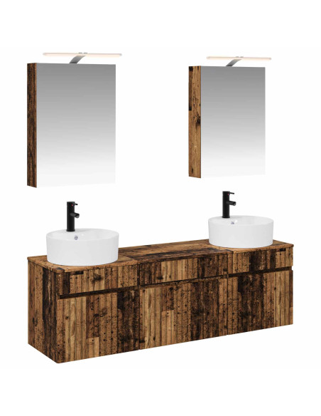 Set di Armadi da Bagno 5 pcs Legno antico 50 x 14,5 x 70 cm