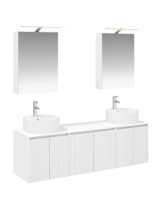 Set di Armadi da Bagno 5 pcs Bianco Legno ingegnerizzato