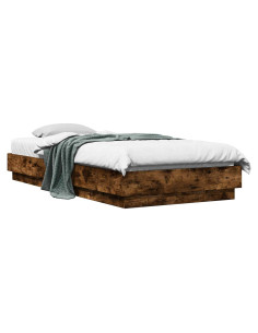 Struttura letto a pavimento Rovere Fumo 80 x 200 cm 2