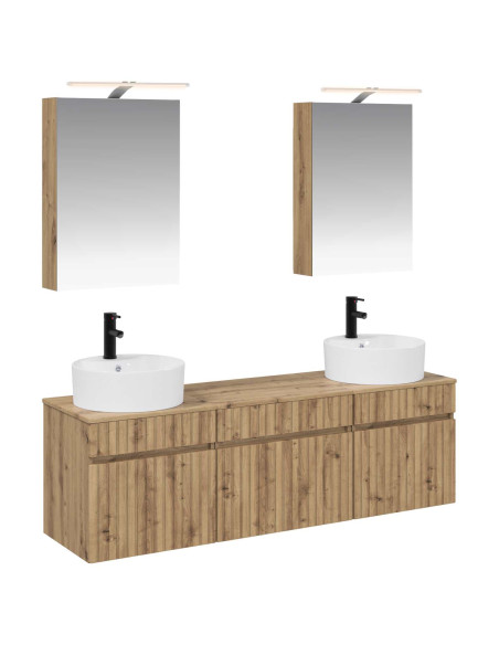 Set di Armadi da Bagno 5 pcs Rovere Artigianale