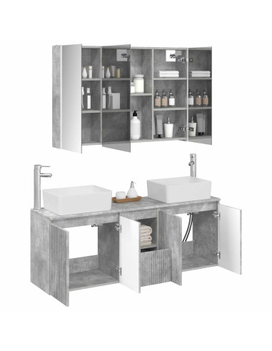 Set di Armadi da Bagno 4 pcs Grigio Cemento