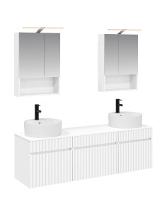 Set di Armadi da Bagno 5 pcs Bianco 50 x 14,5 x 70 cm