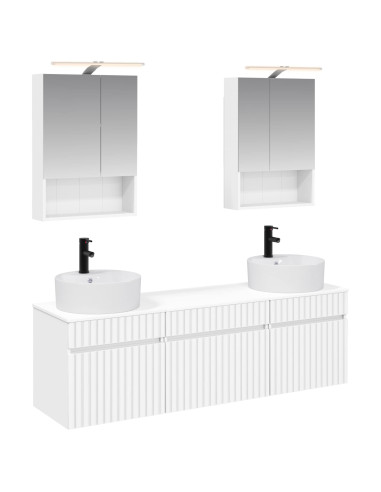 Set di Armadi da Bagno 5 pcs Bianco 50 x 14,5 x 70 cm