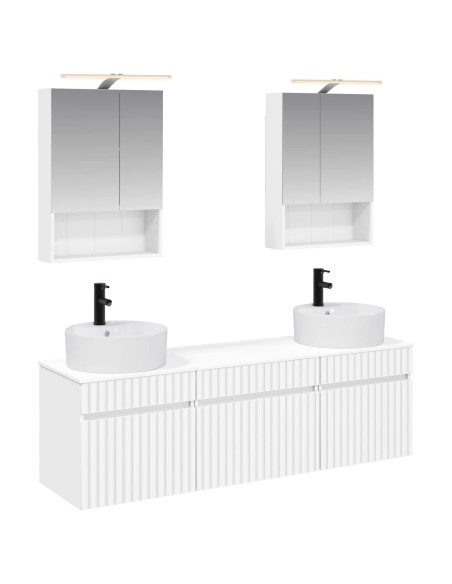 Set di Armadi da Bagno 5 pcs Bianco 50 x 14,5 x 70 cm