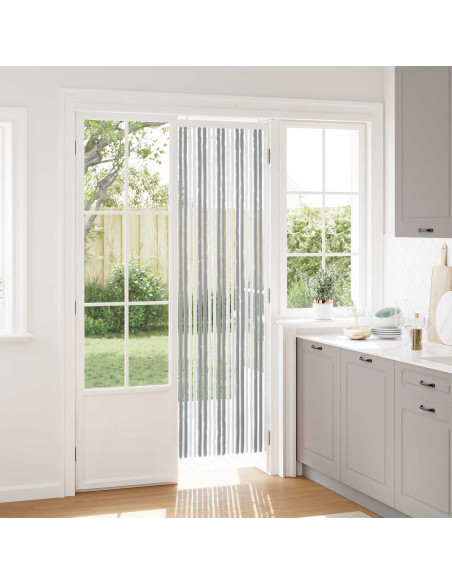 Tenda per insetti in chenille Grigio e Bianco 56 x 200 cm