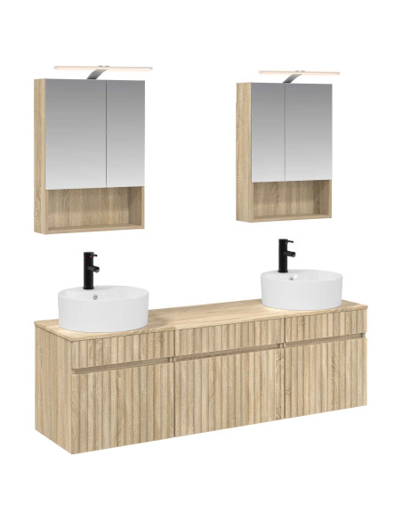 Set di Armadi da Bagno 5 pcs Rovere Sonoma 50 x 14,5 x 70 cm