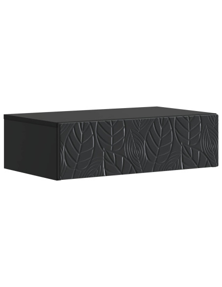 Tavolino da Parete Laterale Nero 59 x 34,5 x 17 cm