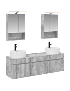Set di Armadi da Bagno 5 pcs Grigio Cemento 50 x 14,5 x 70 cm