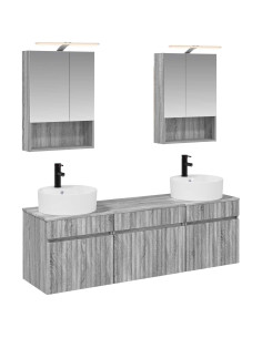 Set di Armadi da Bagno 5 pcs Sonoma grigio 50 x 14,5 x 70 cm