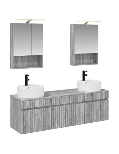 Set di Armadi da Bagno 5 pcs Sonoma grigio 50 x 14,5 x 70 cm