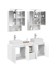 Set di Armadi da Bagno 5 pcs Bianco Legno ingegnerizzato 2