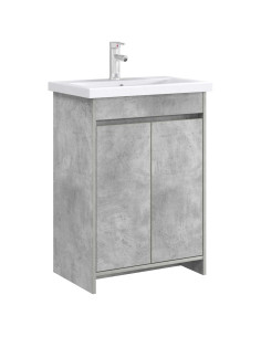 Mobiletto da Bagno Sotto Lavabo Grigio Cemento 2