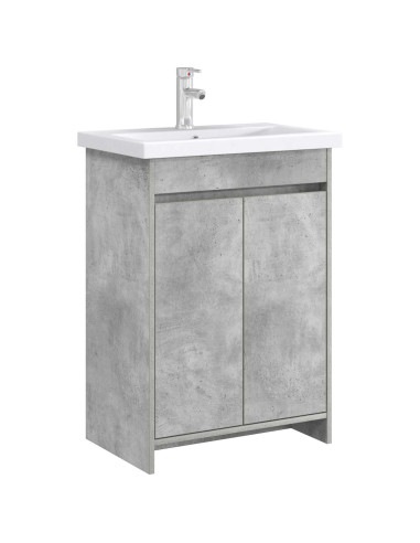 Mobiletto da Bagno Sotto Lavabo Grigio Cemento
