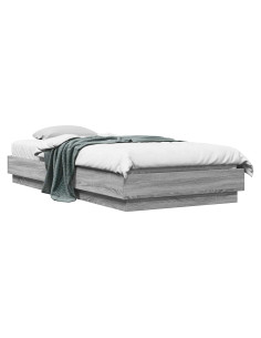 Struttura letto a pavimento Sonoma grigio 80 x 200 cm 2