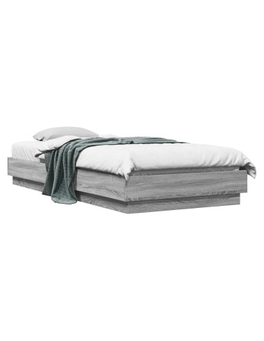 Struttura letto a pavimento Sonoma grigio 80 x 200 cm