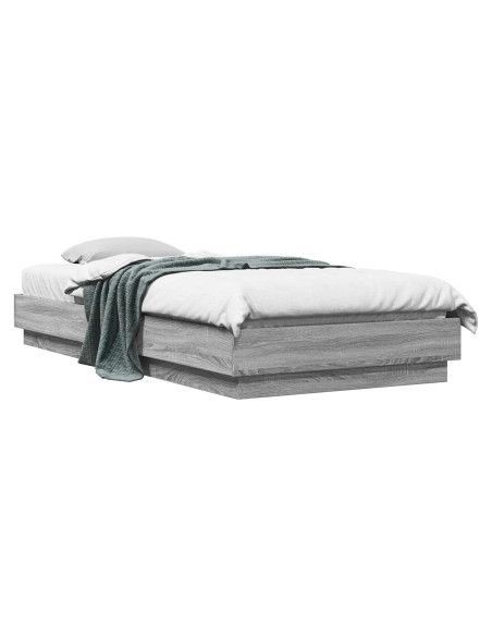 Struttura letto a pavimento Sonoma grigio 80 x 200 cm