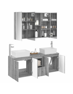 Set di Armadi da Bagno 4 pcs Sonoma grigio Legno ingegnerizzato 2