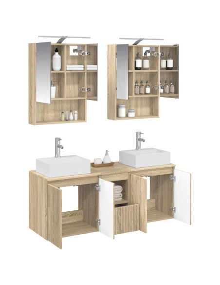 Set di Armadi da Bagno 5 pcs Rovere Sonoma Legno ingegnerizzato