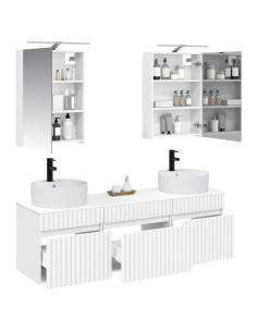 Set di Armadi da Bagno 5 pcs Bianco 50 x 14,5 x 70 cm 2