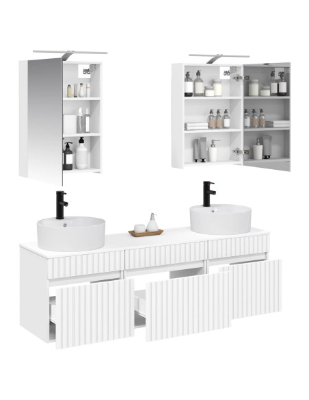 Set di Armadi da Bagno 5 pcs Bianco 50 x 14,5 x 70 cm