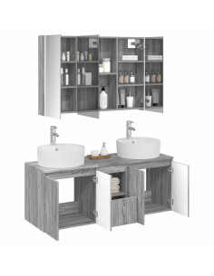 Set di Armadi da Bagno 4 pcs Sonoma grigio Legno ingegnerizzato 2