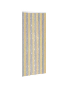 Tenda per insetti in chenille Grigio e Beige 100 x 230 cm 2