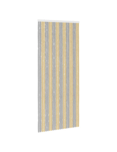 Tenda per insetti in chenille Grigio e Beige 100 x 230 cm