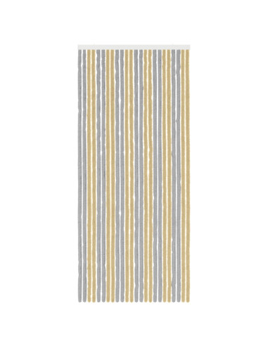 Tenda per insetti in chenille Grigio e Beige 100 x 230 cm