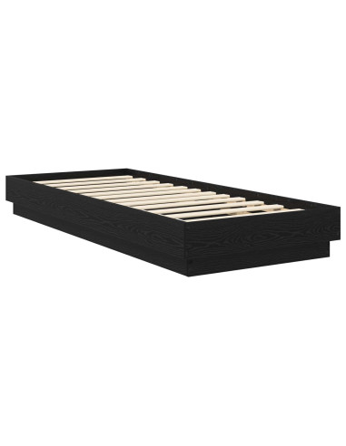 Struttura letto a pavimento Rovere Nero 80 x 200 cm