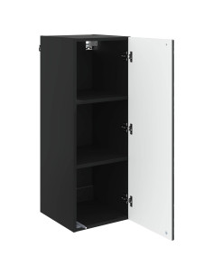 Mobiletto a muro Nero 33 x 34,5 x 90 cm Legno ingegnerizzato 2