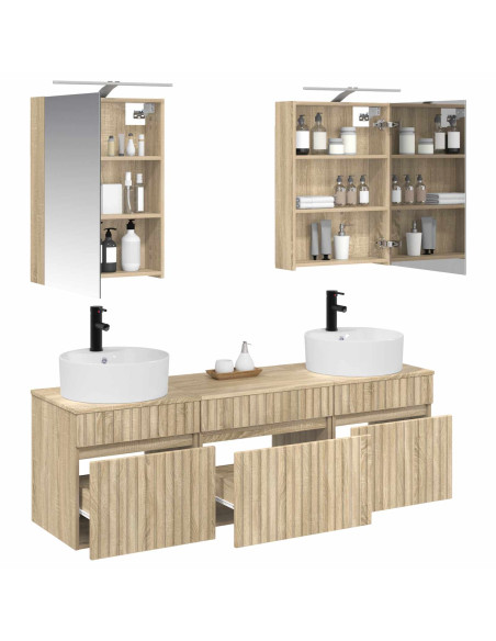 Set di Armadi da Bagno 5 pcs Rovere Sonoma 50 x 14,5 x 70 cm