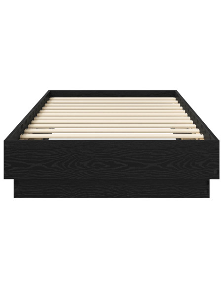 Struttura letto a pavimento Rovere Nero 80 x 200 cm
