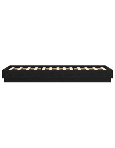 Struttura letto a pavimento Rovere Nero 80 x 200 cm