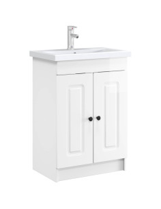 Mobiletto da bagno sotto il lavello Bianco Lucido 2