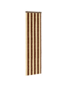 Tenda per insetti in chenille Marrone e Beige 56 x 200 cm 2