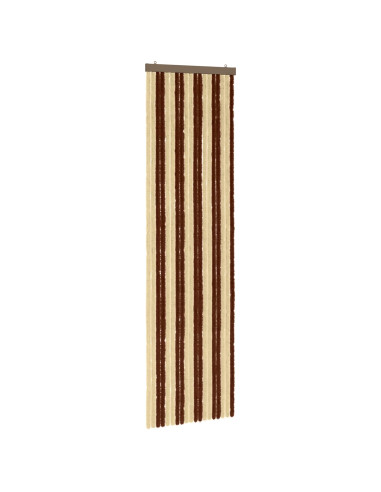 Tenda per insetti in chenille Marrone e Beige 56 x 200 cm