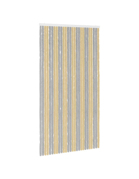 Tenda per insetti in chenille Grigio e Beige 118 x 220 cm